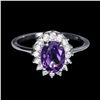 Image 1 : AMETHYST Ring in 14 K Gold Plated 925 Sterling Silver â€“ Size 7.5