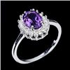 Image 2 : AMETHYST Ring in 14 K Gold Plated 925 Sterling Silver â€“ Size 7.5