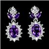Image 1 : AMETHYST Earrings in 14 K Gold Plated 925 Sterling Silver â€“ Appraised Replacemen