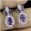 Image 2 : AMETHYST Earrings in 14 K Gold Plated 925 Sterling Silver â€“ Appraised Replacemen