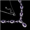 Image 2 : AMETHYST Necklace in 14 K Gold Plated 925 Sterling Silver â€“ 17 inches long- Appr