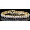 Image 1 : Round Brilliant 1.00 Ct. Diamond Heart Bracelet in 14K Gold Overlay 925 Sterling Silver â€[