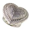 Image 2 : Heart Shape XXL 1.0 ct. Natural White Diamond Cocktail Ring, White Gold Over Base Metal â€[