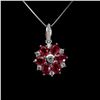 Image 1 : RUBY Ring in 14 K Gold Plated 925 Sterling Silver â€“ 18 inches long - Appraised R