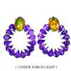 Image 1 : BLACK OPAL and AMETHYST Earrings in 14k Gold Plated 925 Sterling Silver â€“ Apprai
