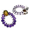 Image 3 : BLACK OPAL and AMETHYST Earrings in 14k Gold Plated 925 Sterling Silver â€“ Apprai