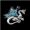 Image 3 : TURQOISE and MARCASITE Pendant in 925 Sterling Silver