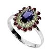 Image 2 : AMETHYST, PERIDOT and GARNET Ring in 14k Gold Plated 925 Sterling Silver â€“ Size 