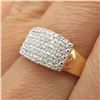 Image 2 : Estimated 1.5 cts. Natural White Diamonds in Gold Plated 925 Sterling Silver Ring, Weight 3 grams â[