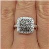 Image 1 : Black and White Natural Diamonds in 925 Sterling Silver Ring, Weight 3.6 grams â€“