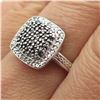 Image 2 : Black and White Natural Diamonds in 925 Sterling Silver Ring, Weight 3.6 grams â€“