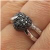 Image 2 : Heart Shaped Estimated 1.75 ct. Natural Black Diamond Ring in 925 Sterling Silver, Weight 4.7 grams 