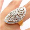 Image 2 : Natural White Diamonds in Gold Plated 925 Sterling Silver Ring, Weight 8.5 grams â€[x=#8220