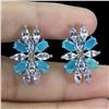 Image 2 : BLUE OPAL and TANZANITE Earrings in 14K Gold Plated 925 Sterling Silver â€“ Apprai