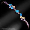 Image 1 : BLUE OPAL, FIRE OPAL and TANZANITE Bracelet in 14K Gold Plated 925 Sterling Silver â€[x=#82
