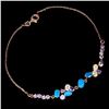 Image 2 : BLUE OPAL, FIRE OPAL and TANZANITE Bracelet in 14K Gold Plated 925 Sterling Silver â€[x=#82