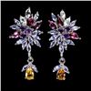 Image 1 : CITRINE, AMETHYST, AQUAMARINE, GARNET, TANZANITE Earrings in 14K Gold Plated 925 Sterling Silver â[x