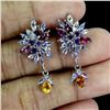 Image 2 : CITRINE, AMETHYST, AQUAMARINE, GARNET, TANZANITE Earrings in 14K Gold Plated 925 Sterling Silver â[x