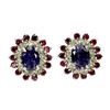Image 1 : AMETHYST, PERIDOT, GARNET Earrings in 14K Gold Plated 925 Sterling Silver â€“ Appr