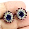 Image 2 : AMETHYST, PERIDOT, GARNET Earrings in 14K Gold Plated 925 Sterling Silver â€“ Appr
