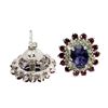 Image 3 : AMETHYST, PERIDOT, GARNET Earrings in 14K Gold Plated 925 Sterling Silver â€“ Appr