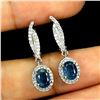 Image 2 : BLUE SAPPHIRE Earrings in 14K Gold Plated 925 Sterling Silver â€“ Appraised Replac