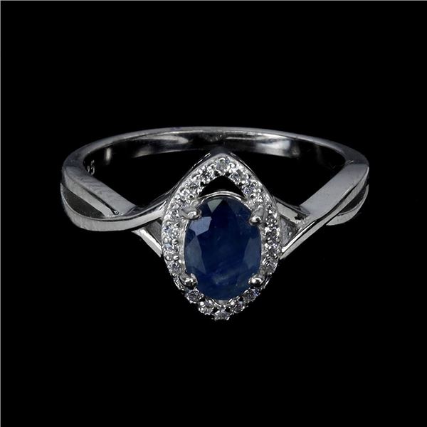 BLUE SAPPHIRE Ring in 14k Gold Plated 925 Sterling Silver â€“ Size 6.5 â€