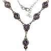 Image 1 : Natural 6.77 ct Amethyst Designer Necklace in 925 Sterling Silver â€“ Appraised Re