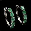 Image 1 : EMERALD Earrings in 14K Gold Plated 925 Sterling Silver â€“ Appraised Replacement 