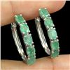 Image 2 : EMERALD Earrings in 14K Gold Plated 925 Sterling Silver â€“ Appraised Replacement 