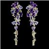 Image 1 : AMETHYST, PERIDOT, SAPPHIRE and TANZANITE Earrings in 14K Gold Plated 925 Sterling Silver â[x=#8364/