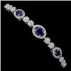 Image 1 : BLUE SAPPHIRE Bracelet in 14k Gold Plated 925 Sterling Silver â€“ 8 inches long â[