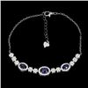 Image 2 : BLUE SAPPHIRE Bracelet in 14k Gold Plated 925 Sterling Silver â€“ 8 inches long â[