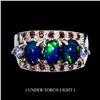 Image 1 : BLACK OPAL, GARNET, TANZANITE Ring in 14k Gold Plated 925 Sterling Silver â€“ Size