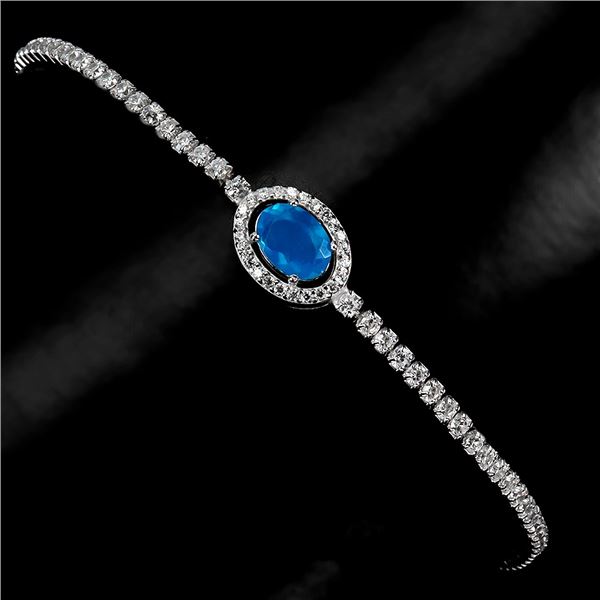BLUE OPAL Bracelet in 14k Gold Plated 925 Sterling Silver â€“ 7 inches long â[x=#8