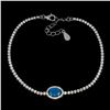 Image 2 : BLUE OPAL Bracelet in 14k Gold Plated 925 Sterling Silver â€“ 7 inches long â[x=#8