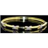 Image 1 : Quality Natural White Diamond Bangle in 14K Gold Plated 925 Sterling Silver - Appraised Replacement 