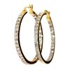 Image 1 : Quality 0.50 ct Inside-Out Natural White Diamond Hoop Earrings in 14K Gold Plated 925 Sterling Silve