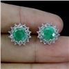 Image 2 : EMERALD Earrings in 14K Gold Plated 925 Sterling Silver â€“ Appraised Replacement 