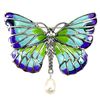 Image 1 : PEARL and ENAMEL Brooch in 925 Sterling Silver â€“ 18 inches long