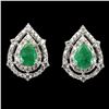 Image 1 : EMERALD Earrings in 14K Gold Plated 925 Sterling Silver â€“ Appraised Replacement 