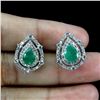 Image 2 : EMERALD Earrings in 14K Gold Plated 925 Sterling Silver â€“ Appraised Replacement 