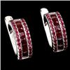 Image 1 : Unique MYANMAR RUBY Earrings, Princess Diamond Cut, in 14k Gold Plated 925 Sterling Silver â[x=#8364