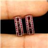 Image 2 : Unique MYANMAR RUBY Earrings, Princess Diamond Cut, in 14k Gold Plated 925 Sterling Silver â[x=#8364