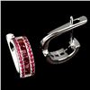 Image 3 : Unique MYANMAR RUBY Earrings, Princess Diamond Cut, in 14k Gold Plated 925 Sterling Silver â[x=#8364