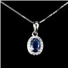 Image 1 : BLUE SAPPHIRE Necklace in 14k Gold Plated 925 Sterling Silver â€“ 18 inches long â