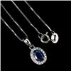 Image 2 : BLUE SAPPHIRE Necklace in 14k Gold Plated 925 Sterling Silver â€“ 18 inches long â
