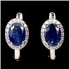 Image 1 : BLUE SAPPHIRE Earrings in 14k Gold Plated 925 Sterling Silver â€“ Appraised Replac