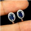 Image 2 : BLUE SAPPHIRE Earrings in 14k Gold Plated 925 Sterling Silver â€“ Appraised Replac