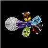 Image 1 : AMETHYST, CITRINE, MOZAMBIQUE GARNET, PERIDOT, SKY BLUE TOPAZ, TANZANITE Ring in 14k Gold Plated 925
